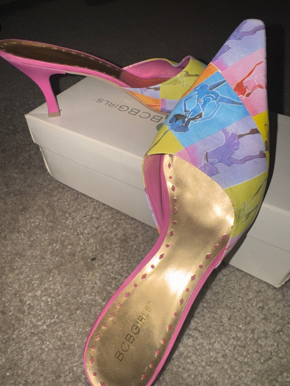 BCBGeneration Multicolor Pointed-Toe Slip-On Mules - Picture 6 of 6